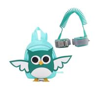 GARIOUANS Children Safety Anti-Lost Backpack with Wrist Link for Toddlers, Adjustable Shoulder Strap Nylon Cartoon Owl Pattern Bag for Walking and Travel