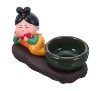 GARIOUANS Chinese Style Ceramic Incense Stick Holder Aromatherapy Burner with Vintage Dynasty Lady Design for Living Bedroom Yoga Spa Decoration