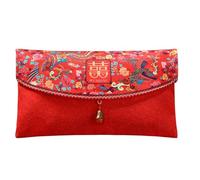 GARIOUANS Chinese Style Wedding Red Envelopes Fabric Double Happiness Red Packets for Marriage Money Traditional Bridal Party Accessories