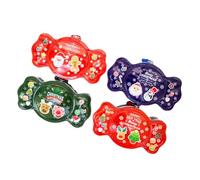 GARIOUANS Christmas Candy Storage Boxes 4pcs Set Tinplate Metal Candy Jars with Lid Festive Xmas Boxes for in Mixed Colors Random Style