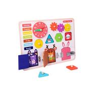GARIOUANS Colorful Montessori Unlocking for Educational Early Development Activity Enhances Hand Eye Coordination Logical Thinking and Cognitive Skills Lightweight Wooden Busy Board for