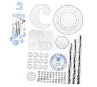 GARIOUANS Complete Wind Chime Silicone Mold for DIY Epoxy Resin Casting Flexible Non Stick Silicone Kit with Star and Moon Designs Reusable Craft Mold for Home and Garden Decor Handmade