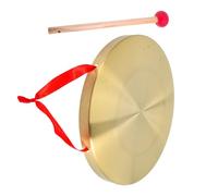 GARIOUANS Copper Gong Percussion Instrument 32cm Mallet, Loud Anti-flood Warning Gong for Outdoor Emergency Alerts, Traditional Musical Party Prop Suitable for Schools and Community Use Random Style