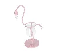 GARIOUANS Creative Flamingo Iron Art Hydroponic Glass Vase for Desktop Plant Display Sturdy Modern Office Home Decor Compact Stylish Flower Adornment for Organized Tables