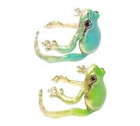 GARIOUANS Cute Frog Adjustable Ring Set for Women 2pcs Open Animal Rings Handmade Vintage Jewelry for Couples Matching Accessories