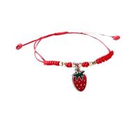 GARIOUANS Cute Strawberry Friendship Bracelet for Women Handmade Braided Rope Jewelry Comfortable Daily Wear Charm Unique Fruit Design Symbolizing Bonds