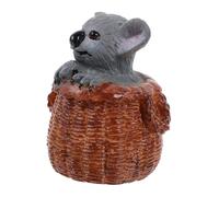GARIOUANS Delicate Cartoon Koala Ornament Figurine Cute Animal Statue for Garden Desktop Car Decor Realistic Miniature Model for Imaginative Play and Landscape Decoration