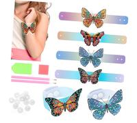 GARIOUANS Diamond Art Butterfly Wristband Kit with Resin Diamonds and Canvas All Inclusive Jewelry Making for Adults Unique Dotting Crafts for Bracelet Design