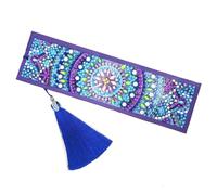 GARIOUANS DIY Beaded Bookmark Kit with Tassel Datura Pattern Painting Craft for Handmade Art Decor Easy Fill Resin Sequins Gift for All Ages Creative Bookmark Page Marker