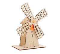 GARIOUANS DIY Rotating Windmill Kit with Transparent Gear Transmission Stem Educational Wooden Craft Model for Complete Science Experiment for Family Learning and Engineering Exploration