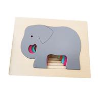 GARIOUANS Early Education Wooden Animal Puzzle for Boys Color and Cognition Matching Game Smooth Polished Funny Hand Eye Coordination Development Elephant Style