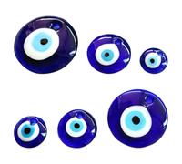 GARIOUANS Evil Eye Charms Light Blue Glass 6pcs Evil Eye Shaped Pendants for Jewelry Making and DIY Projects for Necklace and Bracelet Accessories