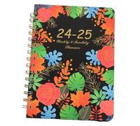 GARIOUANS Floral Household Planner Book Coil Bound Academic Organizer for Students Teachers and Office Workers Daily Weekly Monthly Schedule Notebook with Portable Design for Home and School