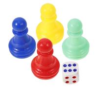 GARIOUANS Flying Chess Game Pieces Set with Plastic Pawns and 6-sided Dice Multi-color 40 Tokens for Family Board Games Suitable for Tabletop Play 10 Sets