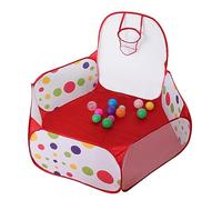 GARIOUANS Foldable Ball Pit Tent with Basketball Hoop and Ocean Balls Hexagonal Playpen for Portable Indoor Outdoor for Coordination and Reflection Exercise