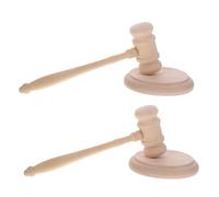 GARIOUANS Handheld Wooden Judge Gavel with Base Beech Wood Auction Hammer for Lawyer Courtroom Use Classic Sound Block Included
