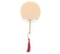 GARIOUANS Handmade Mini Bamboo Paddle Fan with Tassel Lightweight Portable DIY Double Sided Blank Paper for Painting Traditional Chinese Decorative Ornament for Weddings Parties and Cultural