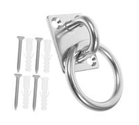 GARIOUANS Heavy Duty Stainless Steel Pad Eye Plate with Ring and Screws Secure Wall Mount Hook for Hammocks and Suspension Straps Stable Ceiling Hook for Indoor Outdoor Hanging Rustproof