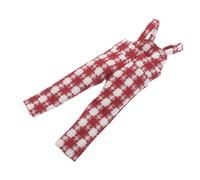 GARIOUANS Holiday Elf Doll Garment Red Plaid Suspender Pants Comfortable Pretend Play Outfit for Soft Easy-clean Doll Accessories for Winter Christmas Role Play