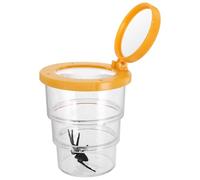 GARIOUANS Insect Observation Box with Magnifying Lid, Orange 3-section Bug Viewer Jar for Butterfly, Spider, Lizard Display, Educational Science for Boys