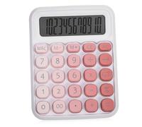 GARIOUANS Large Display Desk Calculator with Extra Large Rounded Buttons Battery Powered Basic Calculator for Students and Office Use Cute Pink Design for Easy Accurate Calculations