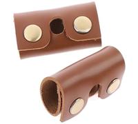 GARIOUANS Leather Case, Manual Head Leather Sleeve, Brown Synthetic Leather and Iron, 2PCS, Anti-Scratch Protective Head Cover for at Home