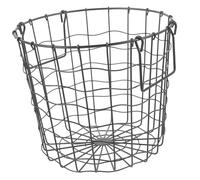 GARIOUANS Metal Firewood Storage Basket with Foldable Handle Non-slip Base Large Capacity Log Holder for Fireplace and Outdoor Camping Weather-resistant Iron Firewood Organizer