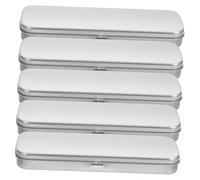 GARIOUANS Metal Pencil Case Tin Box Rectangular Iron Pen Holder for Students Boys and Girls School Stationery Storage Box Set 5 Pieces Matte Finish 21.5x6x2 Cm