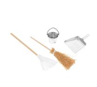 GARIOUANS Mini Doll House Broom Mop Dustpan Bucket Vivid Scale Cleaning Accessories for Dollhouse Decor Rounded Edges Realistic Design Creative Miniature Home Scene Ornaments