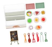 GARIOUANS Miniature Cake Cabinet Playset Realistic Dollhouse Bakery Display with Assorted Desserts for Engaging Role Bonding Activities for Pretend Baking Fun