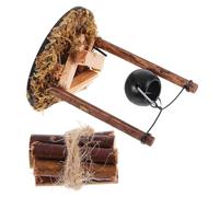 GARIOUANS Miniature Dollhouse Accessories Set 2pcs Mini Firewood Model with Hanging Furnace Pot Dollhouse Outdoor Garden Scene Prop and Camping Kit