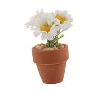 GARIOUANS Miniature Dollhouse Faux Daisy Flowers Artificial Potted Plants Simulation Wild Flowers for Spring Summer Decorations Low Maintenance Compact Bonsai for Doll House Decor