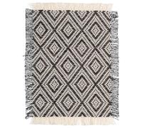 GARIOUANS Miniature Dollhouse Woven Rug 1:12 Scale Black and White Turkish Carpet 16x10cm for Dollhouse Decoration and Miniatures Accessories