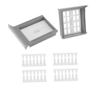 GARIOUANS Miniature Door Window Fence for Dollhouse Building Kit Easy to Assemble House Accessories for Beginners and Professionals Plastic Architectural Model Details Enhancer