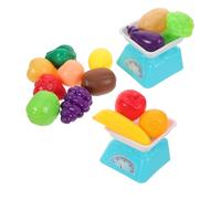 GARIOUANS Miniature Pretend Play Food Set with Weighing Scales Realistic Artificial Vegetables and Fruits for Preschoolers Educational Role Playing Kitchen for Family Interaction and Early