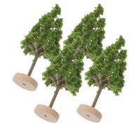 GARIOUANS Miniature Simulated Street Trees 4Pcs with Moss Base for Architectural Sand Table Model, Plastic Landscape Trees for Micro Scene Decoration