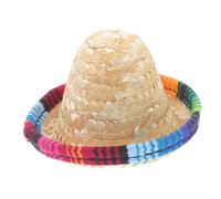 GARIOUANS Miniature Straw Hat for Bottle Toppers Woven Craft Cap Small Doll Accessory Unique Wine Bottle Decoration and DIY Craft Supplies