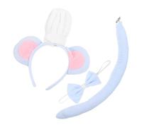 GARIOUANS Mouse Costume Set 3 Pieces Plush Rat Ears Headband, Tail and Bow Tie for Boys and 6-18, for Birthday Celebrations, Halloween and Role Playing