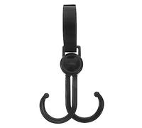 GARIOUANS Multi Functional Double Hook Stroller Bag Carrying Hooks Portable Hanging Organizer for Shopping Cart and Bike Strong Load Capacity Easy Installation Black Design