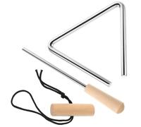 GARIOUANS Orff Triangle Bell Handheld Percussion Instrument Lightweight Metal Triangle with Striker for School Music Classes Bands and Concerts