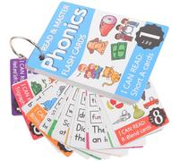 GARIOUANS Phonics English Spelling Cards for Early Learning Supplies with Words Cards and Metal Rings Educational Flashcards for Preschool Language Development