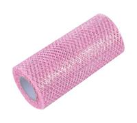 GARIOUANS Pink Deco Mesh Ribbon Roll with Silver Thread Breathable and Flexible Gauze for DIY Craft Party and Home Decoration Washable and Sun Resistant Mesh Ribbon for Festival and Wrapping