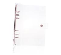 GARIOUANS Pink Loose Leaf Binder with Transparent Cover Lightweight Ring Notebook Organizer Easy Open Book Rings for Refillable Papers Document and Curriculum Card Storage
