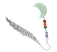 GARIOUANS Plume Shaped Crystal Pendant Bookmark with Metal Design Portable Lightweight Page Holder for Reading Elegant Antique Style Gift for Book Lovers and Special Occasions