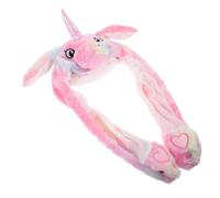 GARIOUANS Plush Unicorn Hat with Moving Ears Lightweight Cartoon Animal Cap for Women Party Photo Props Cosplay Dance Performances