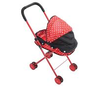 GARIOUANS Polka Dot Doll Stroller Small Pushchair for Role Play Accessories Suitable for Dollhouse Play and Doll Pretend Games