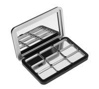 GARIOUANS Portable DIY Magnetic Black Makeup Palette with 9 Grids, Plastic and Iron Material, Sleek Travel Eyeshadow Storage Box for Refillable Lipstick and Blush