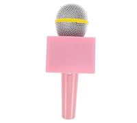 GARIOUANS Pretend Microphone for Lightweight Portable Plastic Mic Prop with Switch Realistic Pink Karaoke Stage Equipment for Singing Role Play and Performance