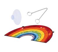 GARIOUANS Rainbow Acrylic Pendant Suncatcher, Hanging Stained Wall Decoration for Window, Garden Decoration with Hook and Chain, Wall Decor