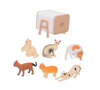 GARIOUANS Realistic Mini Cat Figurines Plastic Dollhouse Accessories for Pretend Playset with Miniature Cats Versatile Cake Toppers and Educational Role Play for Pet Lovers